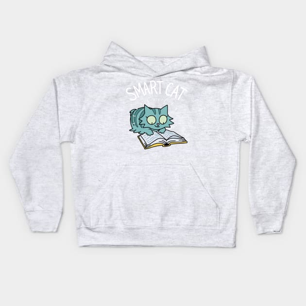 Smart Cat Kids Hoodie by spacecoyote